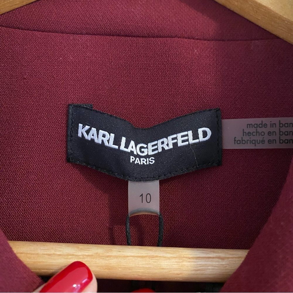 Karl Lagerfeld Paris Burgundy Blazer Size 10 - Picture 6 of 6